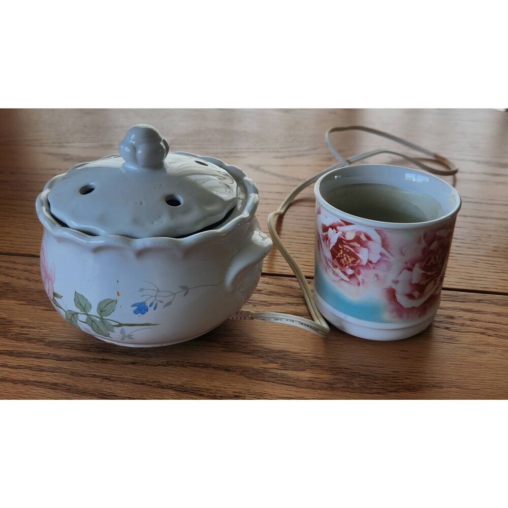 Ceramic electric wax melt warmer and candle jar